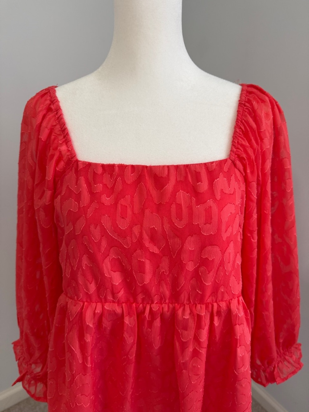 JODIFL Women’s Coral Square-Neck Peplum Blouse SZS - Picture 3 of 15